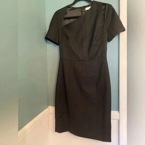 Reiss black wool blend short sleeve dress - size 6 - great condtion - cut outs